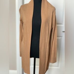 New with tags, Talbots Tan Cardigan Sweater Open Front Long Knit